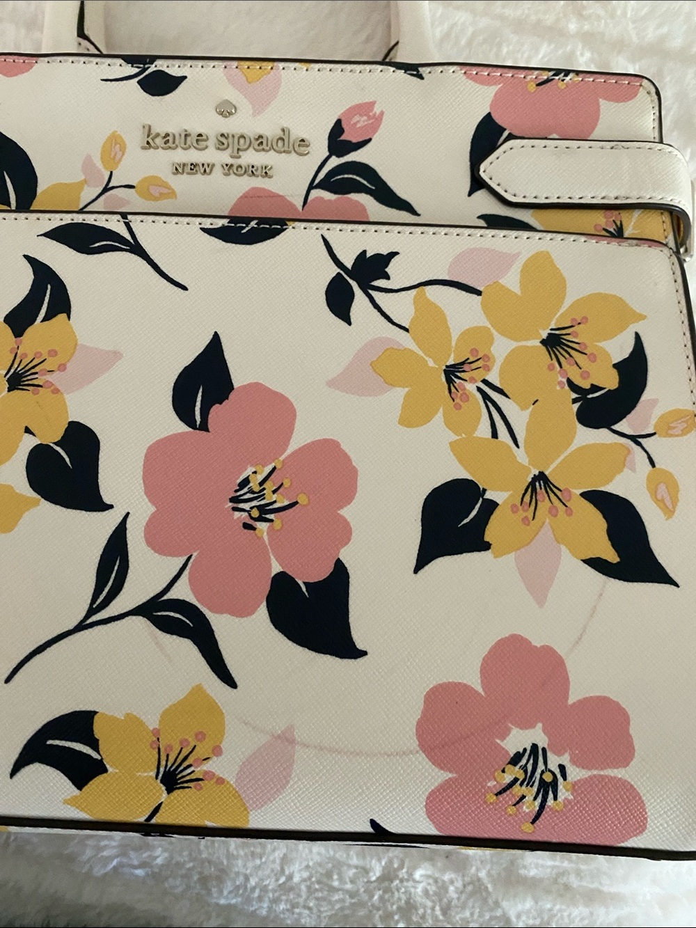 SOLD! Kate Spade New York Staci Medium Satchel in Cream Multi - Picture 16 of 17